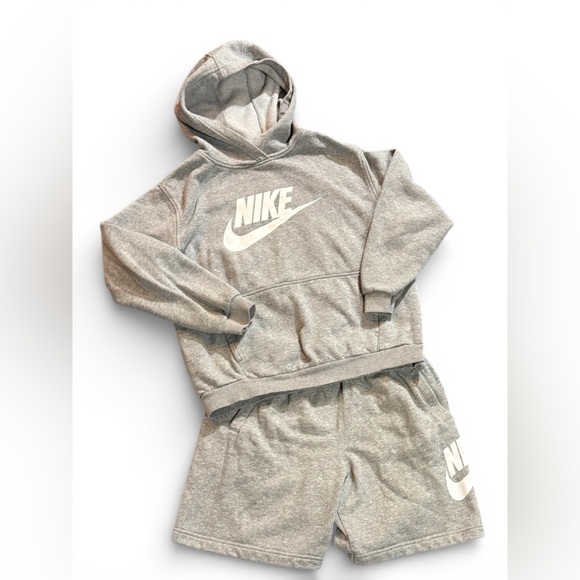 Nike Other - Nike Youth L+ Light Gray Nike Hoodie and short Set